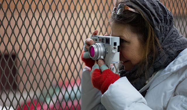 The Leica M8 in white still sells way above new price. Here Sori with hers in the snow of New York in 2011 when she had just gotten it (and still keeps it).